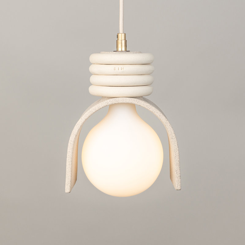 Lunar Pendant, Sand, Plug-in, No