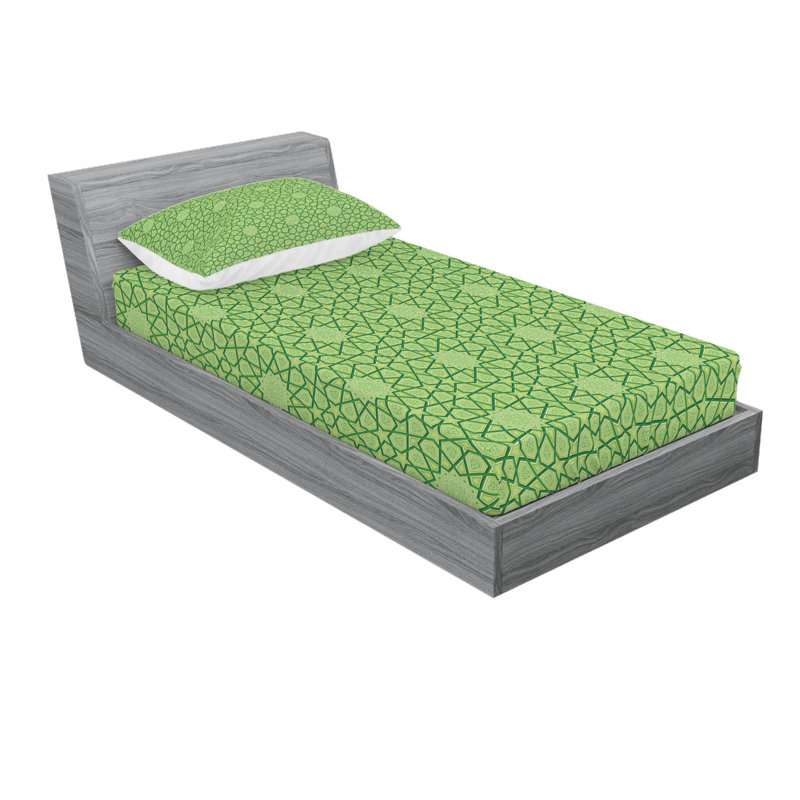 Microfiber Geometric Sheet Set, Twin Sheet Set with Fitted Sheet