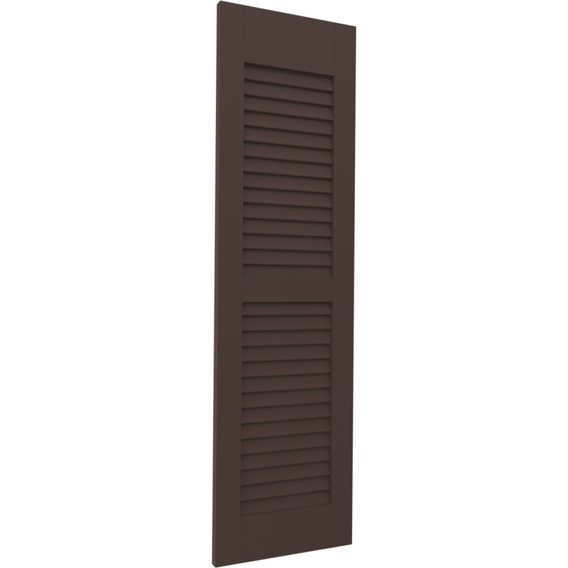 Americraft Two Equal Louver Shutters (Per Pair), Raisin Brown, 32", 15"