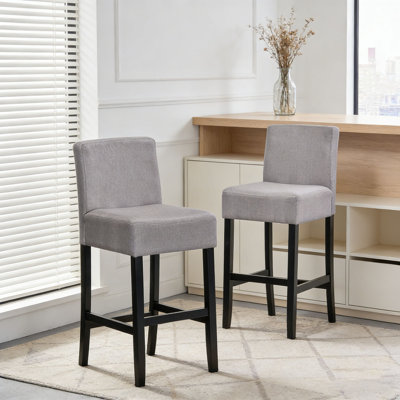 30-inch Fabric Barstool with Solid Wood Frame