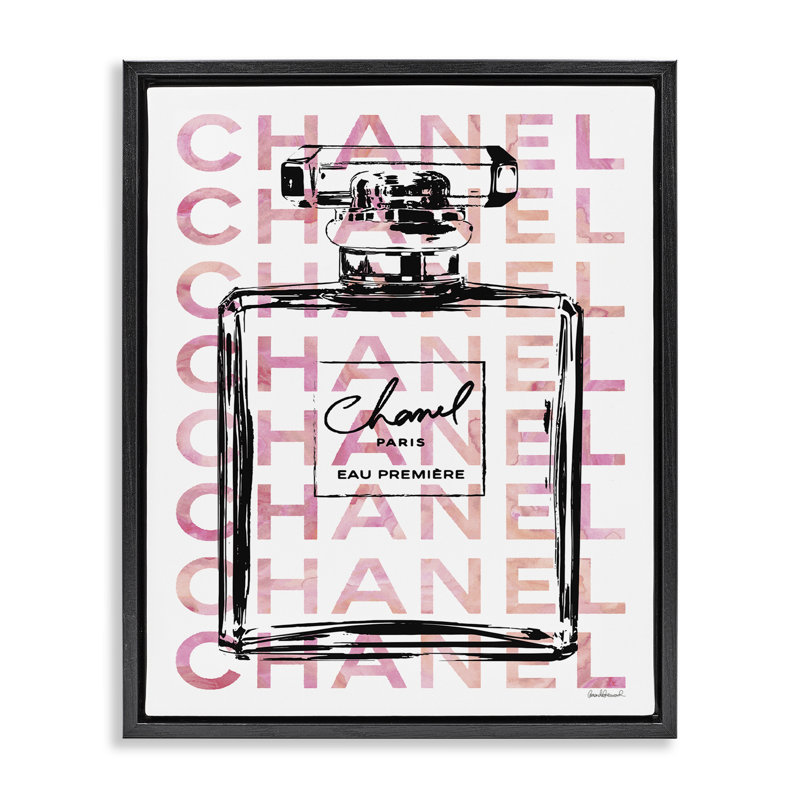 «Glam Perfume Bottle» par Amanda Greenwood, Cadre flottant noir de jais, H 31 po x l 25 po x P 1,7 po