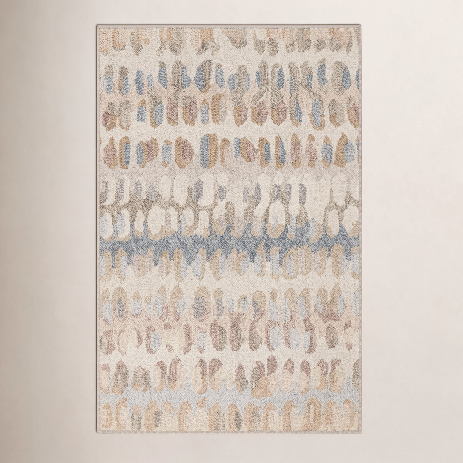 Paint Chip Natural Machine Washable Abstract Rug, Rectangle 2' x 3'