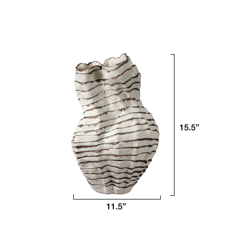 Contortion Ceramic Vase, Brown