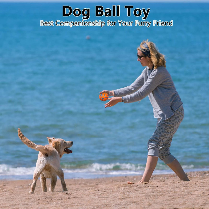 Balle de chien à mâcher pour chiots - Balle de tennis légère et flottante avec texture nettoyante pour les dents, idéale pour les jeux d'eau
