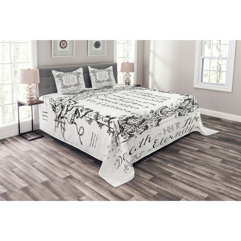 Geometric Shapes Bedspread with Pillow Shams Included, 220 x 264 cm