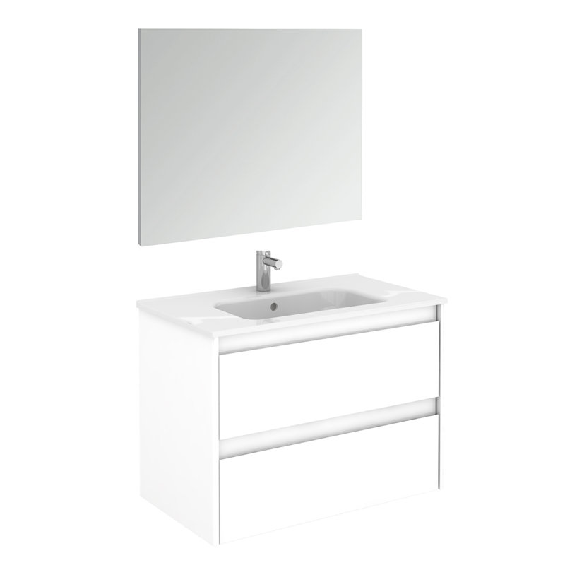 Ambra 39.6'' W Single Vanity, 31.7", Gloss White
