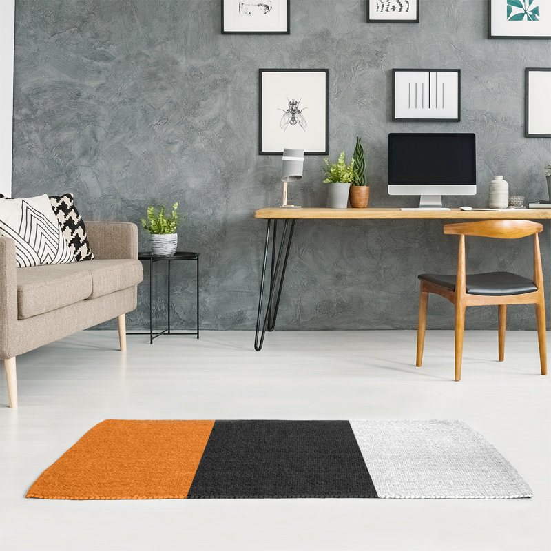 Tapis orange/noir, Rectangle 5 pi x 7 pi