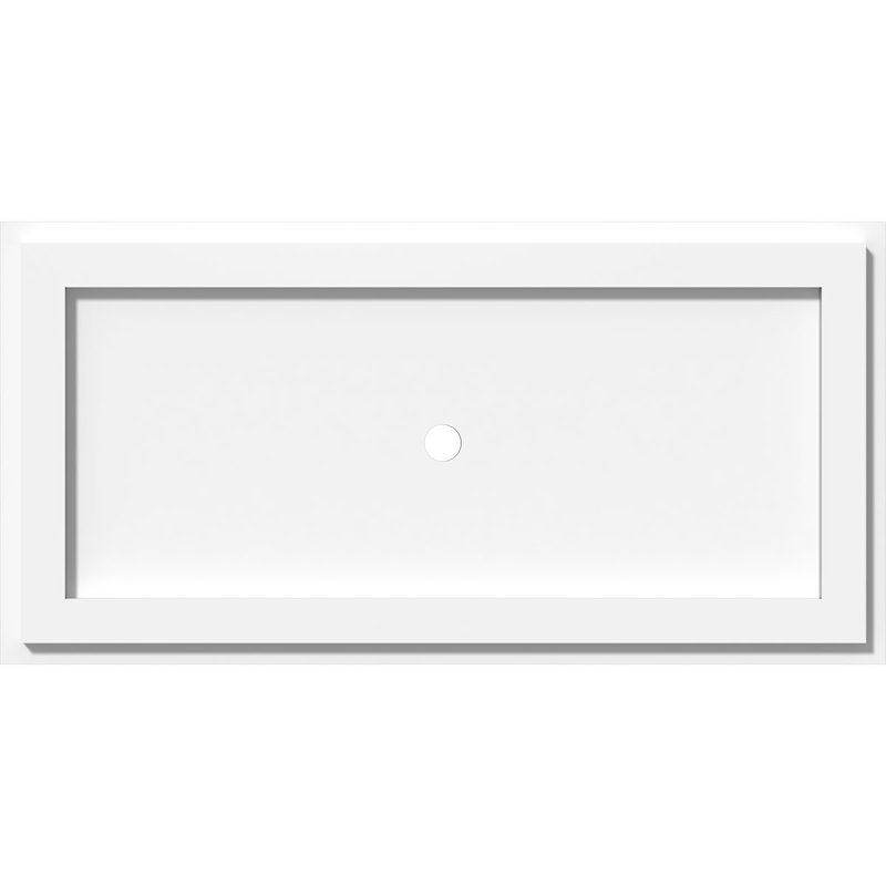 24"W x 12"H x 1"ID x 8 1/4"C x 1"P Rectangle Architectural Grade PVC Contemporary Ceiling Medallion, 1" H x 24" W x 12" D