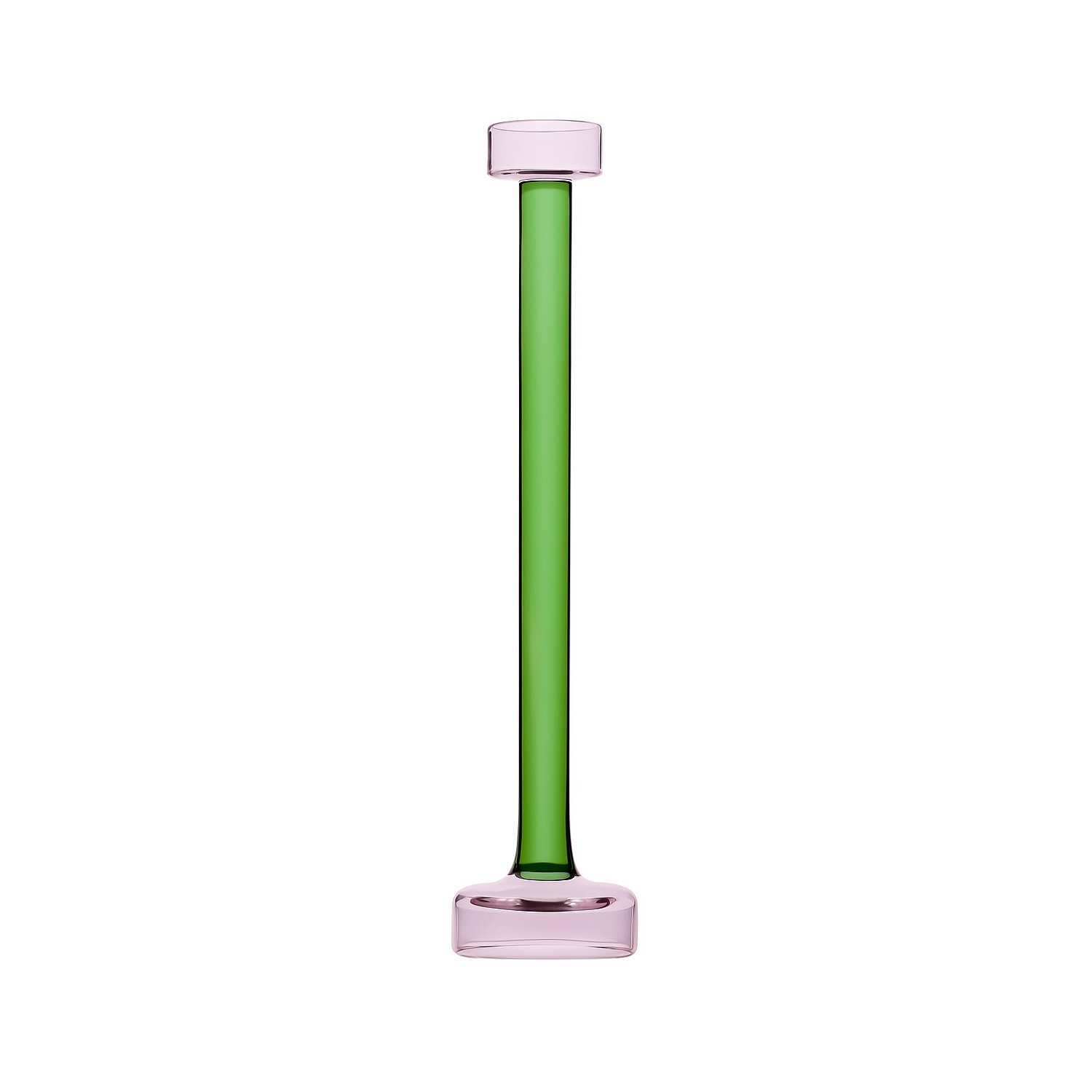 Ahmad Glass Tealight Candle Holder, 10.5"H x 3" W x 3" D, Green