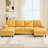 U-shaped Sectional Sofa 103.5" Chenille Fabric Couch with Dual Chaise Lounges-1760954181