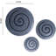Décoration murale ronde en grès et verre avec motif en spirale petit, gris-1515221368