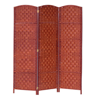 Paravent pliant en bambou de 71 po de hauteur avec garniture en bambou