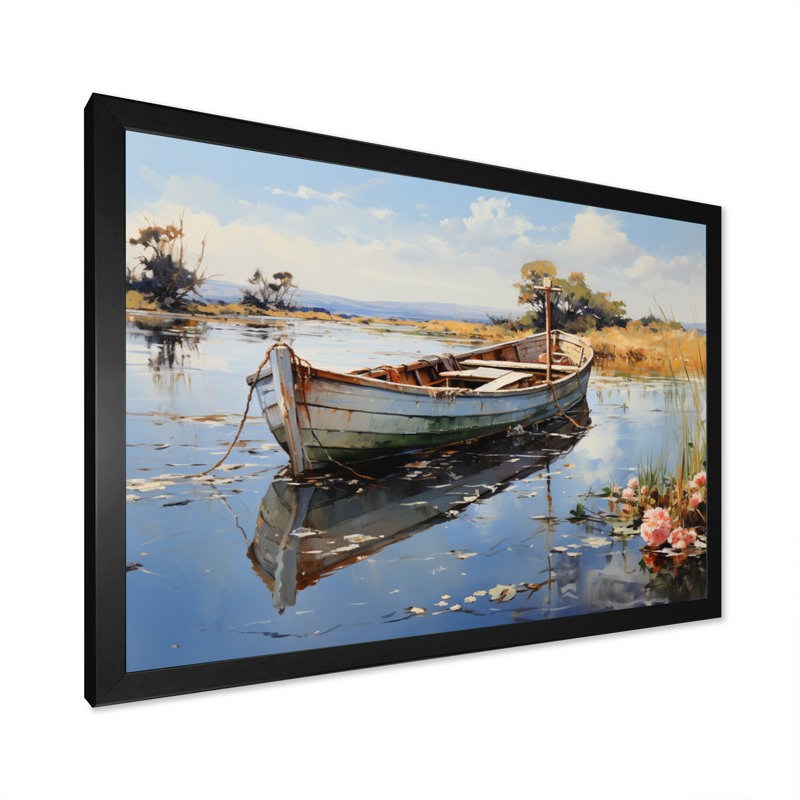 «Danemark Quiet Waters», reproduction sur toile, H 12 po x l 20 po x P 1 po, Cadre photo noir