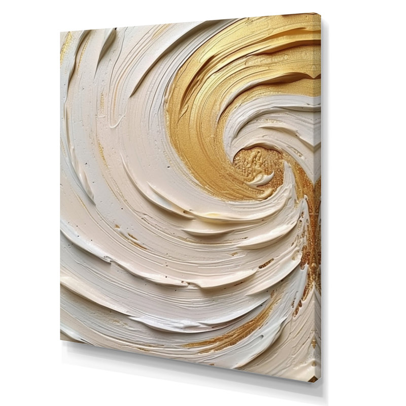 Tourbillon éternel doré IV sur toile, Toile tendue, H 32 po x l 24 po x P 1 po