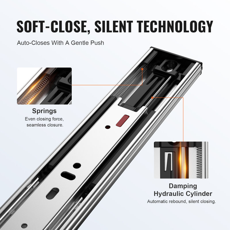 16'' Full Extension Soft Close Metal Drawer Slides