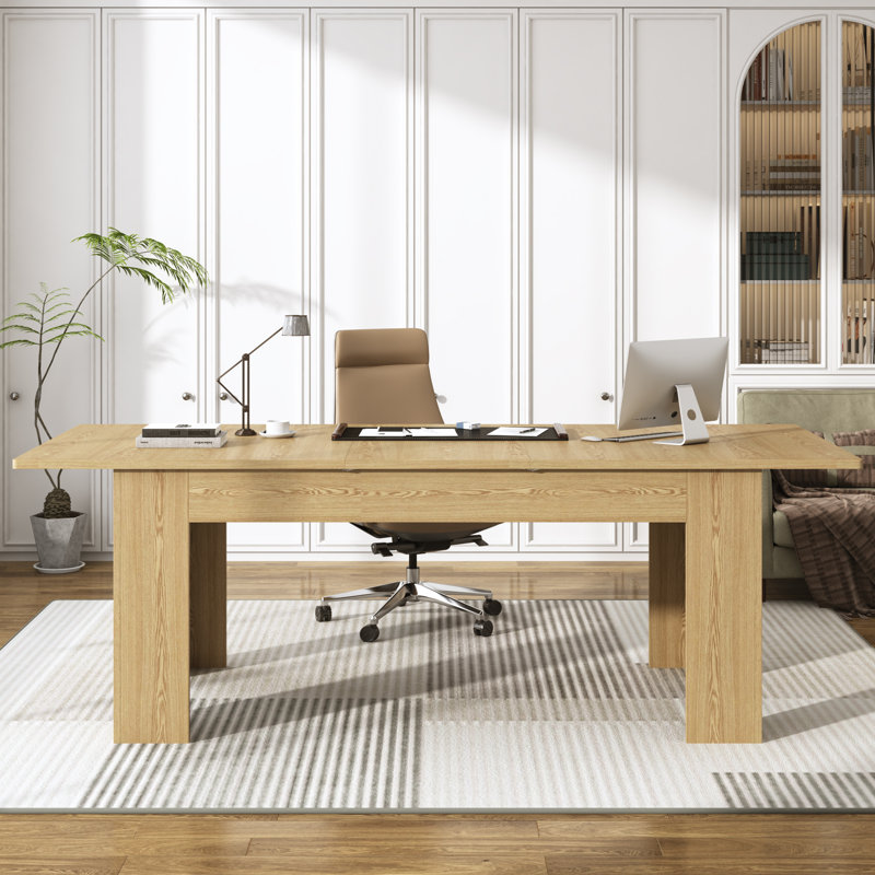 Rhu 70.8"-110" Extendable Dining Table For 10 People, Natural Wood, 30.4'' H x 110'' W x 35.4'' D