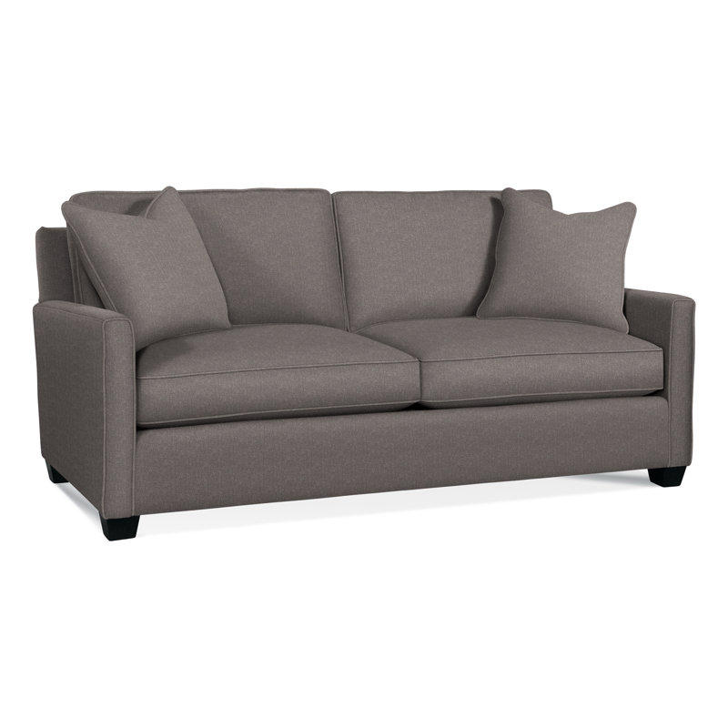 Nicklaus Sofa, Gel Memory Foam Mattress, Black, Light Blue Performance Fabric; 0851-55