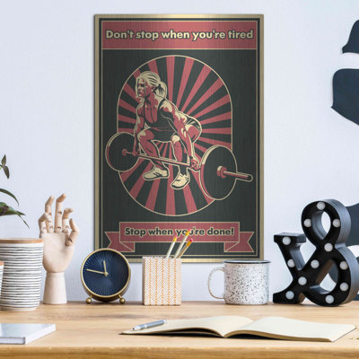 «Gym Motivation», art mural en métal