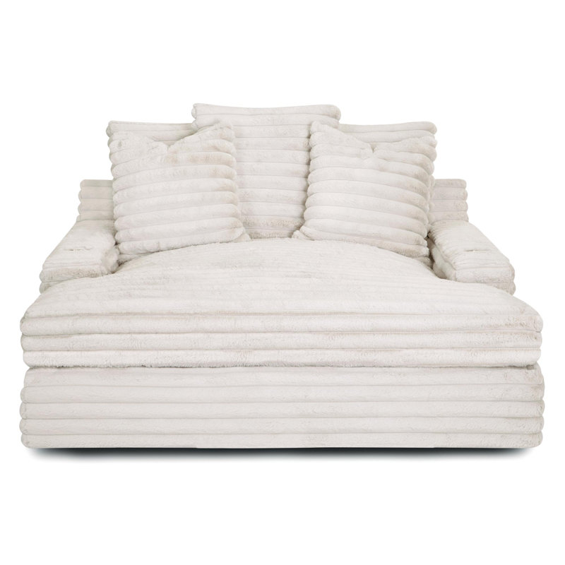 Dovray Upholstered Chaise Lounge, Cream, Yes