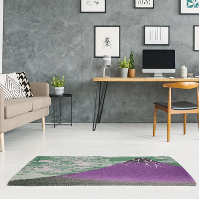 Tapis de zone vert/mauve fine wind