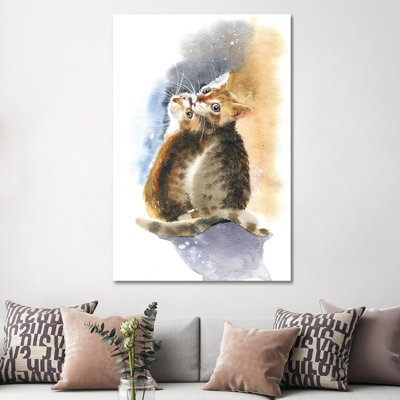 Deux chatons par Marina Ignatova - peinture sur toile tendue