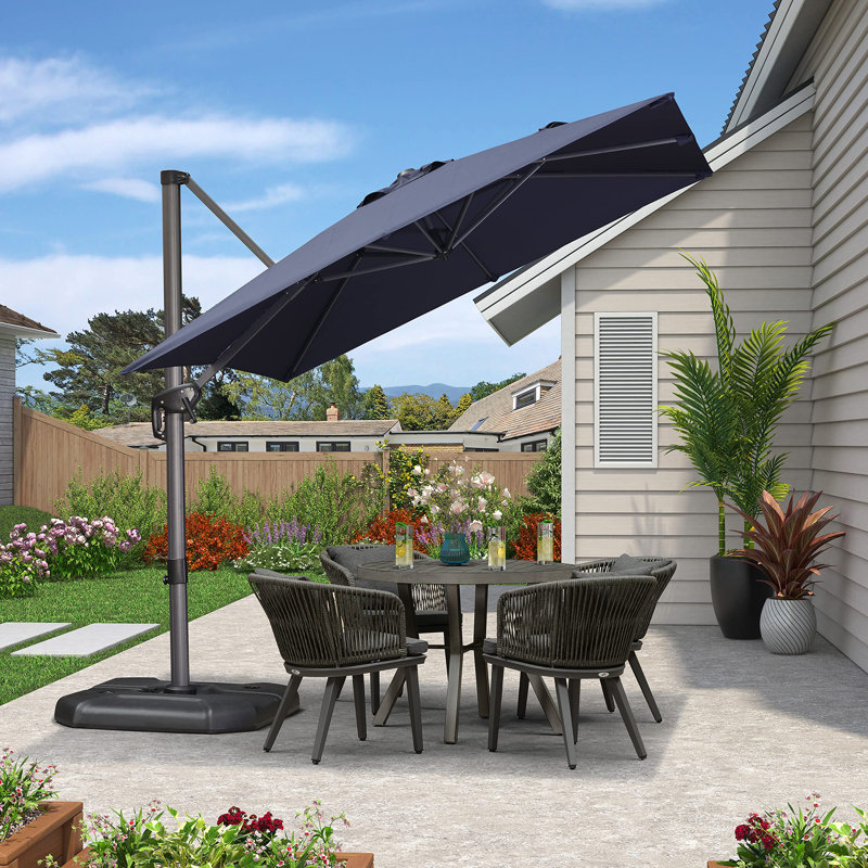 243cm Cantilever Parasol, Navy Blue