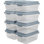 Paquet de 8 bacs de rangement en plastique avec couvercle Hefty Hi-Rise 18 pintes, gris ciment