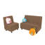 Ensemble de 2 chaises et canapé modulaires Kid Comfort - chocolat-124164541