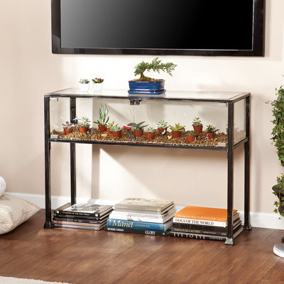 15.25'' Glass Top Console Table