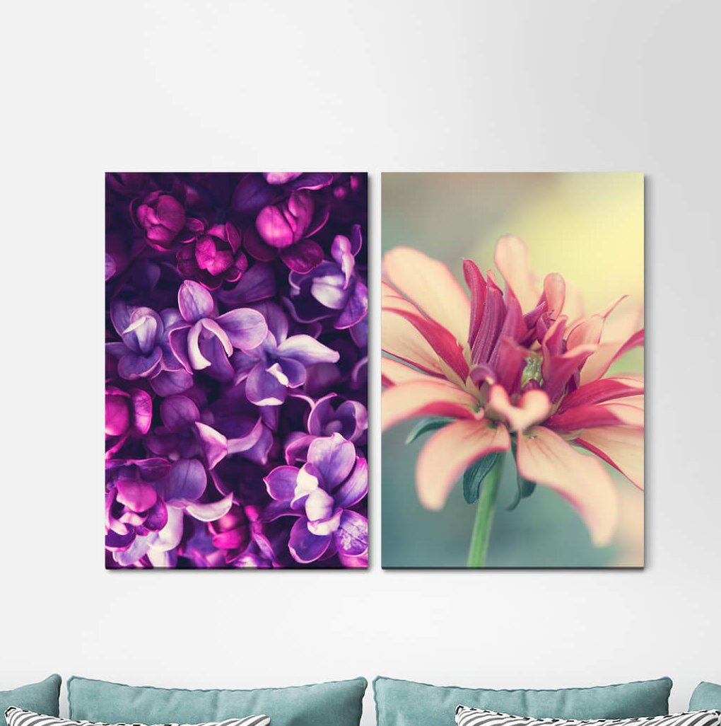 2-tlg. Leinwandbilder-Set - Fotografie „Orchids Flowers Fragrant Softness Summer”