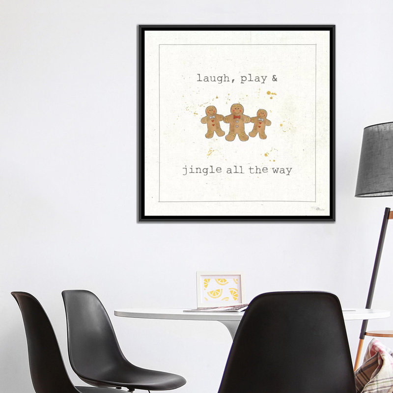 « christmas minnie vi », art textuel sur toile, H 18 po x l 18 po x P 1,5 po, Toile avec cadre noir, Pas de tapis