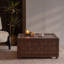 Farmhouse Coffee Table With Storage, Large Square Coffee Table For Living Room, Brown