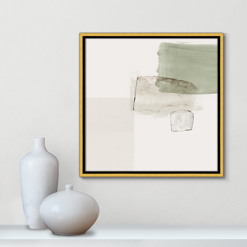 Carolsue Summer Days with You - Peinture sur toile avec cadre flottant, H 17,5 po x l 17,5 po, Doré