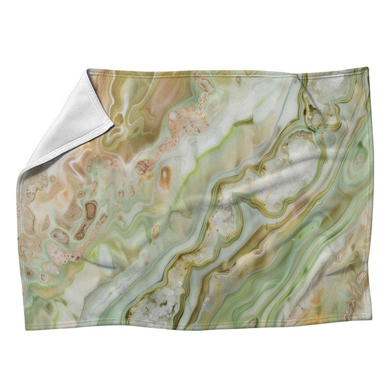 Marble Geode Machine Printed Throw Blanket, 50" W x 60" L