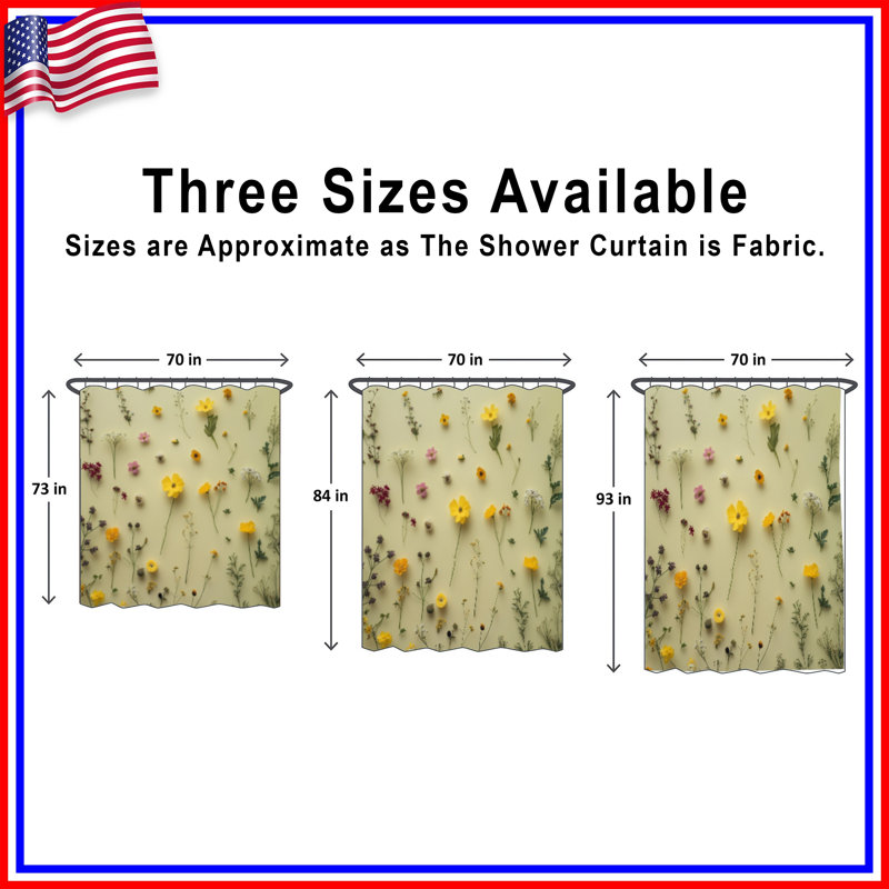 Rideaux de douche assortis Wildflowers, 70in W x 72in H