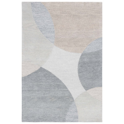 Chatham Hand Tufted Wool Cotton Geometric Rug in Grey