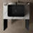 30" W Bathroom Vanity with Sintered Stone Top and Ceramic Sink, Fluted Freestanding Vanity, Black-1218304230