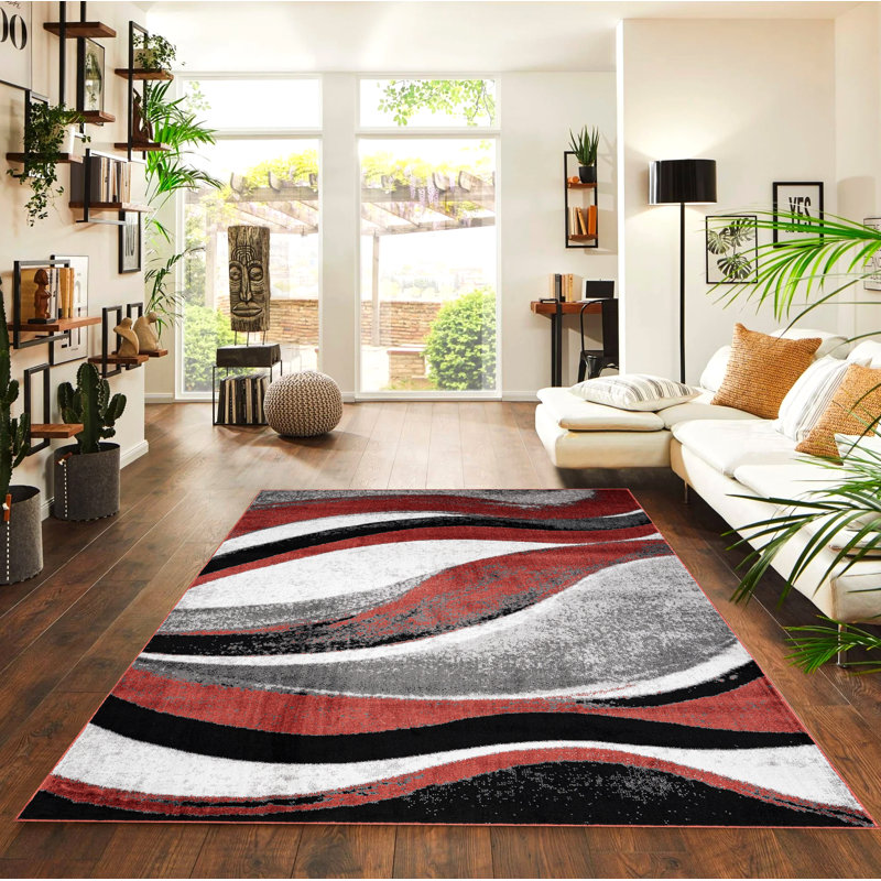 Abstract Area Rug, Rectangle 80 x 150 cm, Terra