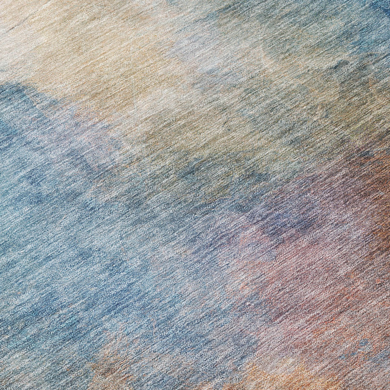 Machine Washable Indoor/Outdoor Chantille ACN2883 Abstract Rug, Blue, 8' x 10'