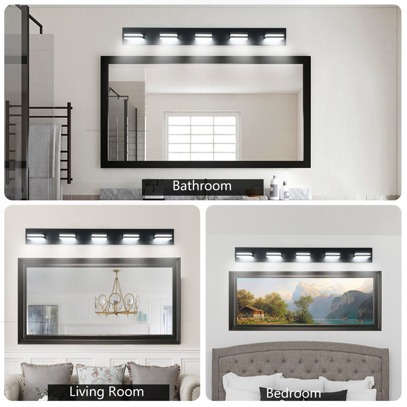 Applique murale moderne à 6 lumières pour salle de bain et miroir, design minimaliste élégant, écoénergétique, facile à installer