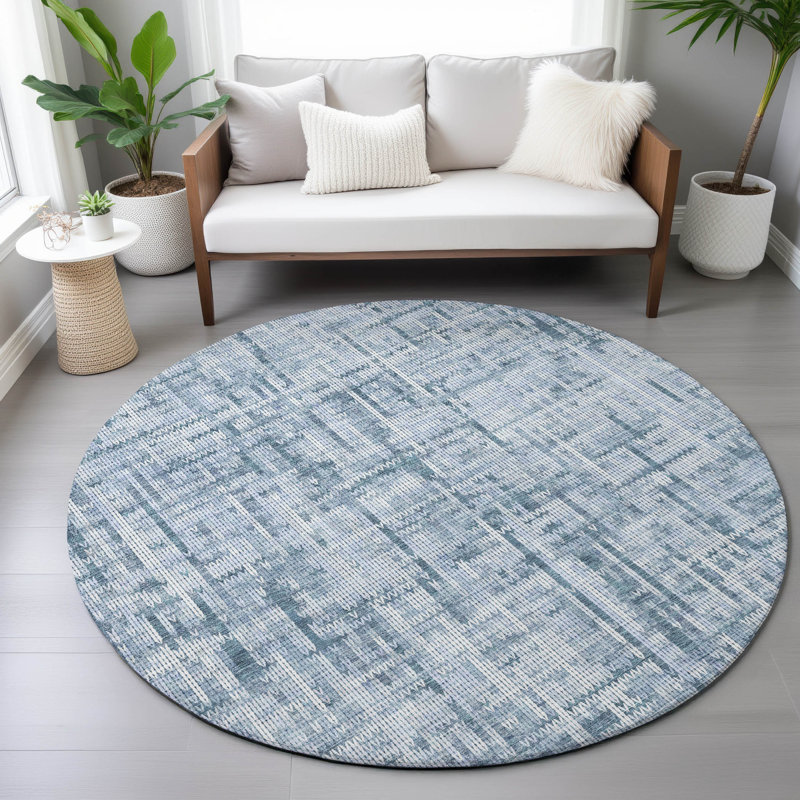 Tapis à rayures intérieur / extérieur lavable à la machine Colman ACN2130, Rond 8 pi