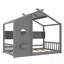 Lit simple avec tablette de rangement et toit-58655220-58655221