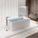59" Streamline NS5880CH Soaking Matte White Stone Resin Freestanding Tub And Tray With Internal Drain In Polished Chrome