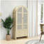 70.28" Tall Arched Kitchen Pantry, Arched Storage Display Cabinet with 2 Drawers & Adjustable Shelves,Rattan Door Versatile Storage Cabinet for Kitchen, Dining Room, Living Room