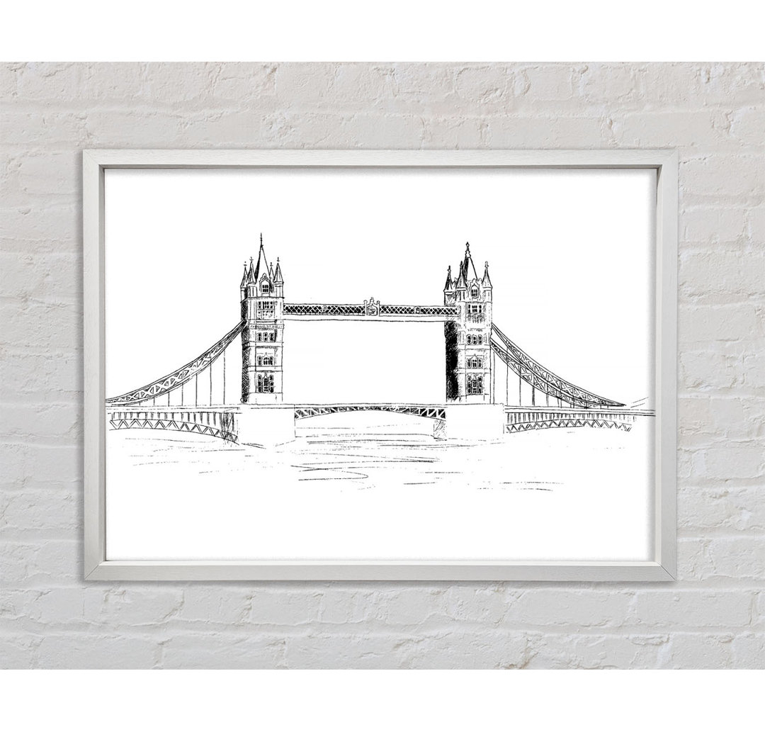 Tower Bridge Outline 4 - Einzelner Bilderrahmen Kunstdrucke auf Leinwand