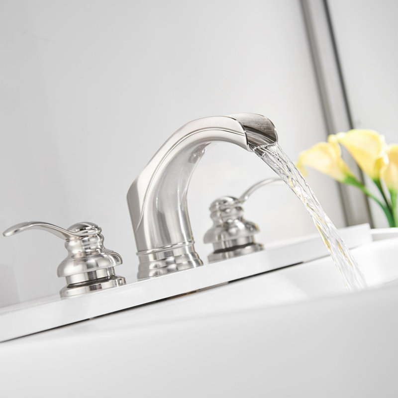 2-handle Bathroom Faucet with Drain Assembly, Brushed Nickel