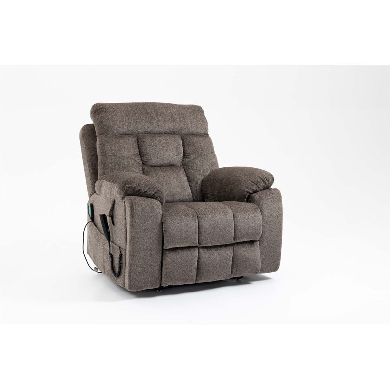 Oversized Electric Lift Chair With Flat High-Density Foam, Heating, Massage, And Dual OKIN Motors For Ultimate Comfort