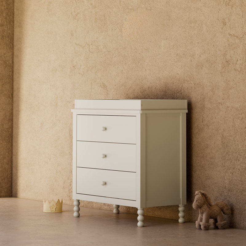 Rio 3 Drawer Chest With Changing Topper, Frosted Oat