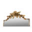 Grand miroir rectangulaire 18,1 x 1,6 x 70,9 po avec cadre ivoire vieilli et couronne florale