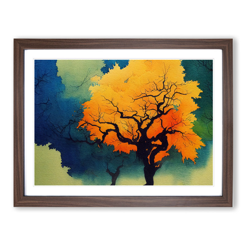 A Beauteous Tree - Single Picture Frame Print, 46cm H x 64cm W x 2cm D, Walnut Framed